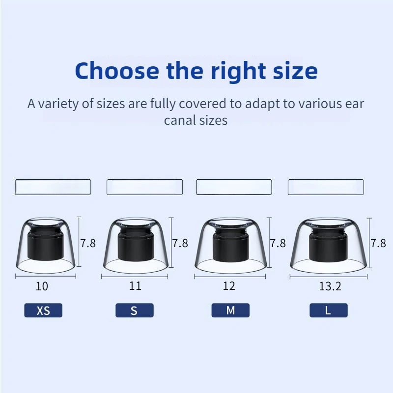 أطراف أذن من اللاتكس لـ Bowers & Wilkins Pi8 سماعات أذن من السيليكون نصائح مضادة للانزلاق للحد من الضوضاء سدادات الأذن
