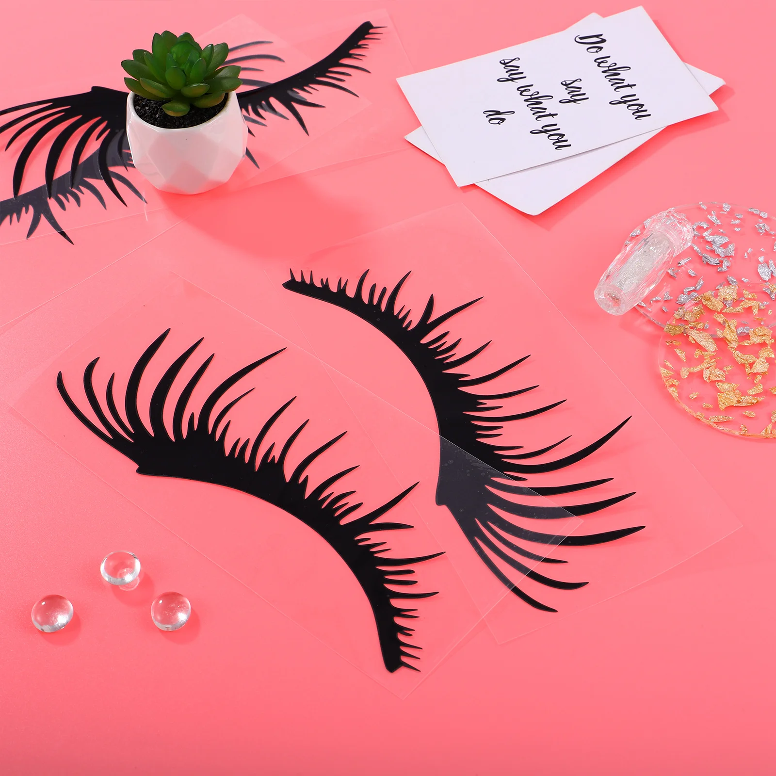 

2Pairs Car Headlight Sticker Eyelash Design Reflective Pet Material Easy Peel and Stick Decorative Auto Body Decal for Vehicle