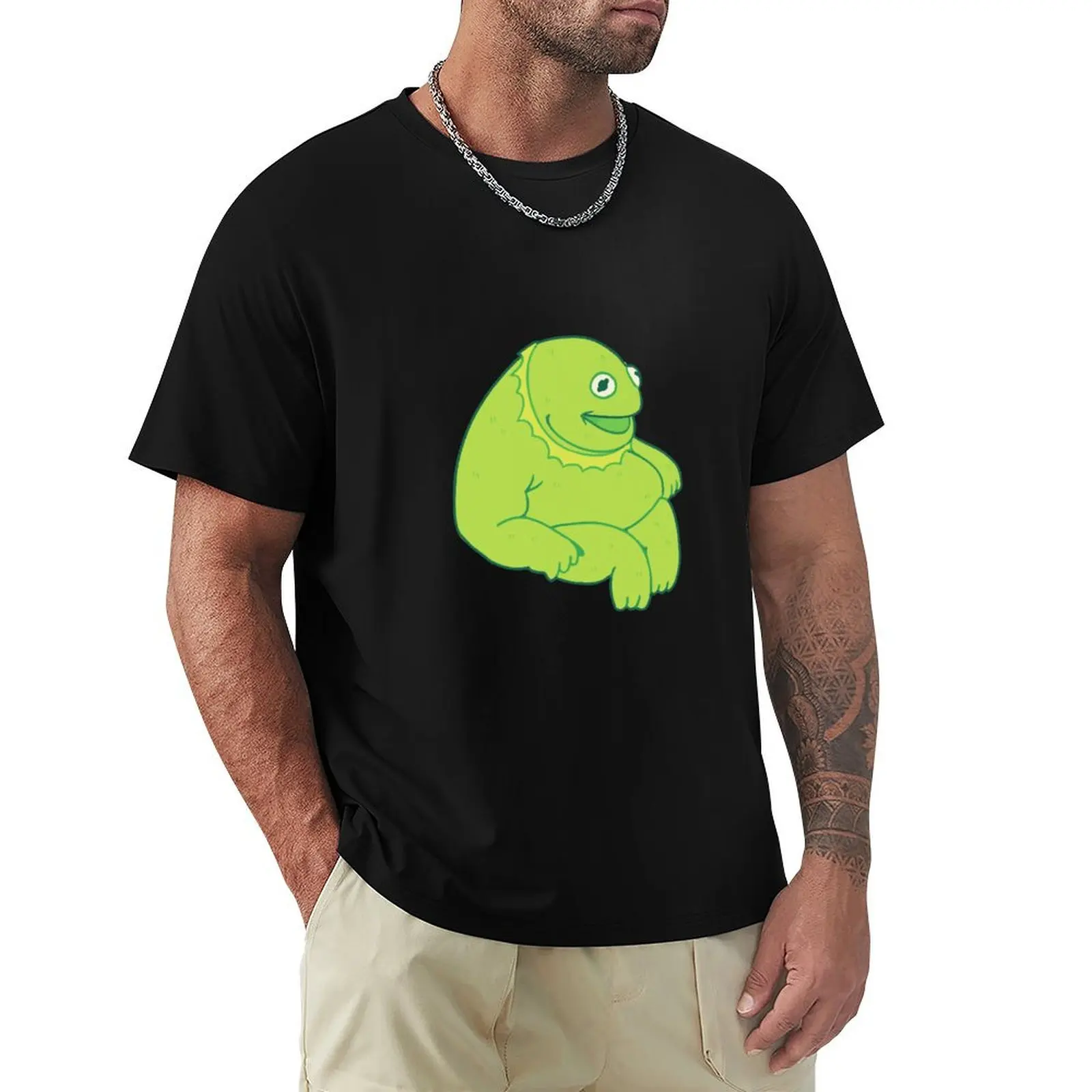 Fat Kermit. T-Shirt Casual Loose Short Sleeve Tee for Men