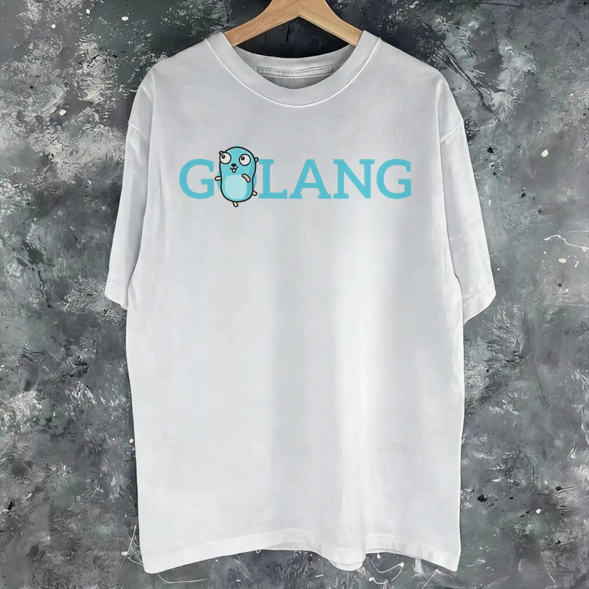 golang gopher  Merch Men Women T Shirts Cotton Tee Printed  T-shirt Clothing