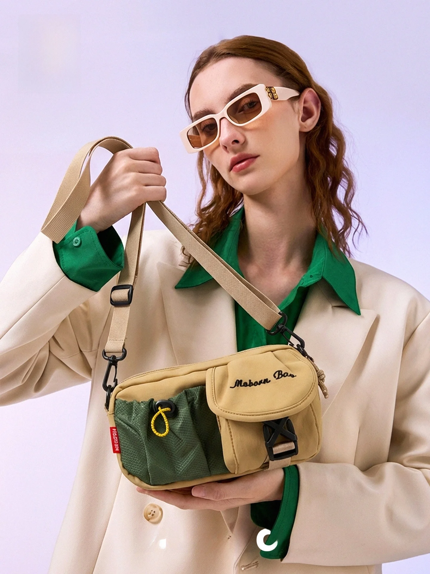 

MuziKai Fashionable Lightweight Color Block Women's Crossbody Bag 2026 New Style Casual Simple Style Handbag for Commuting
