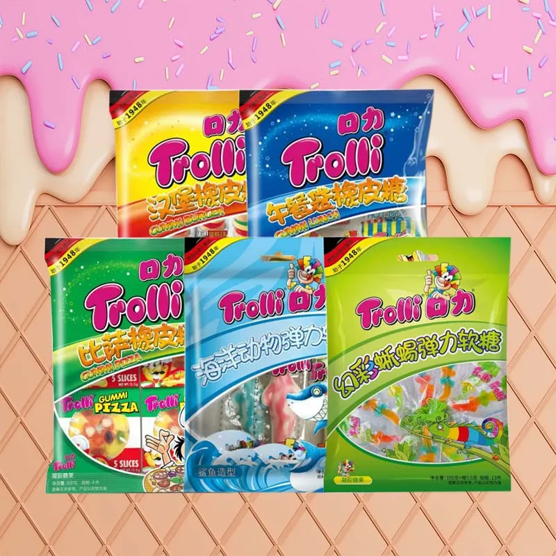 2,4/2,72/3,53/3,71/3,81 унции(68/77/100/105/108 г)*1 упаковка Конфеты Trolli Gummi в форме