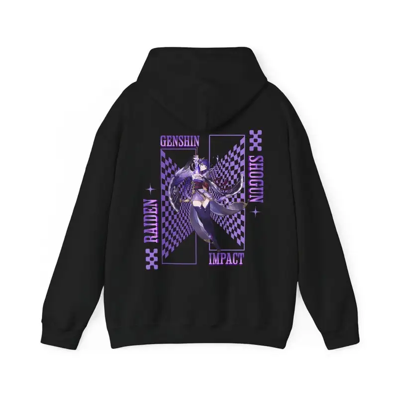 Raiden Shogun Genshin Impact Unisex Hoodie Anime Fan Clothing Cosplay Pullover Kawaii Anime Merch Hooded