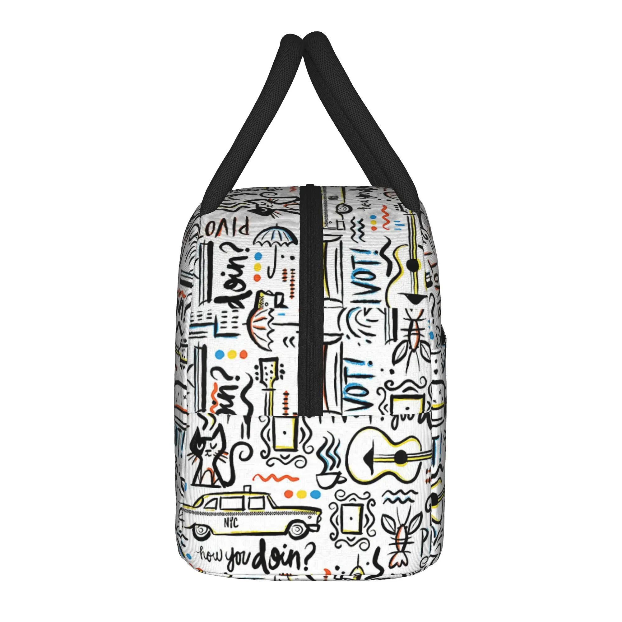 Friends TV Show Insulated Lunch Bags High Capacity Cartoon Reusable Cooler Bag Lunch Box Tote School  Outdoor Food Handbags
