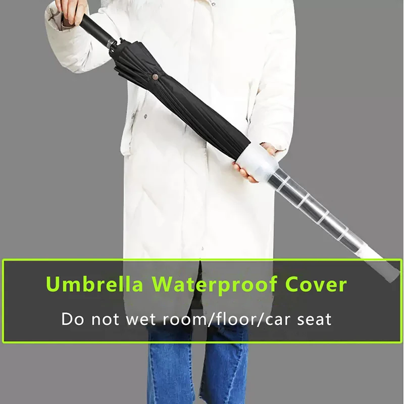 

Umbrella Waterproof Cover 70cm/80cm Plastic Non-drip Car Retractable Cover Home Sleeve Holder Drip-proof Umbrella Transparent