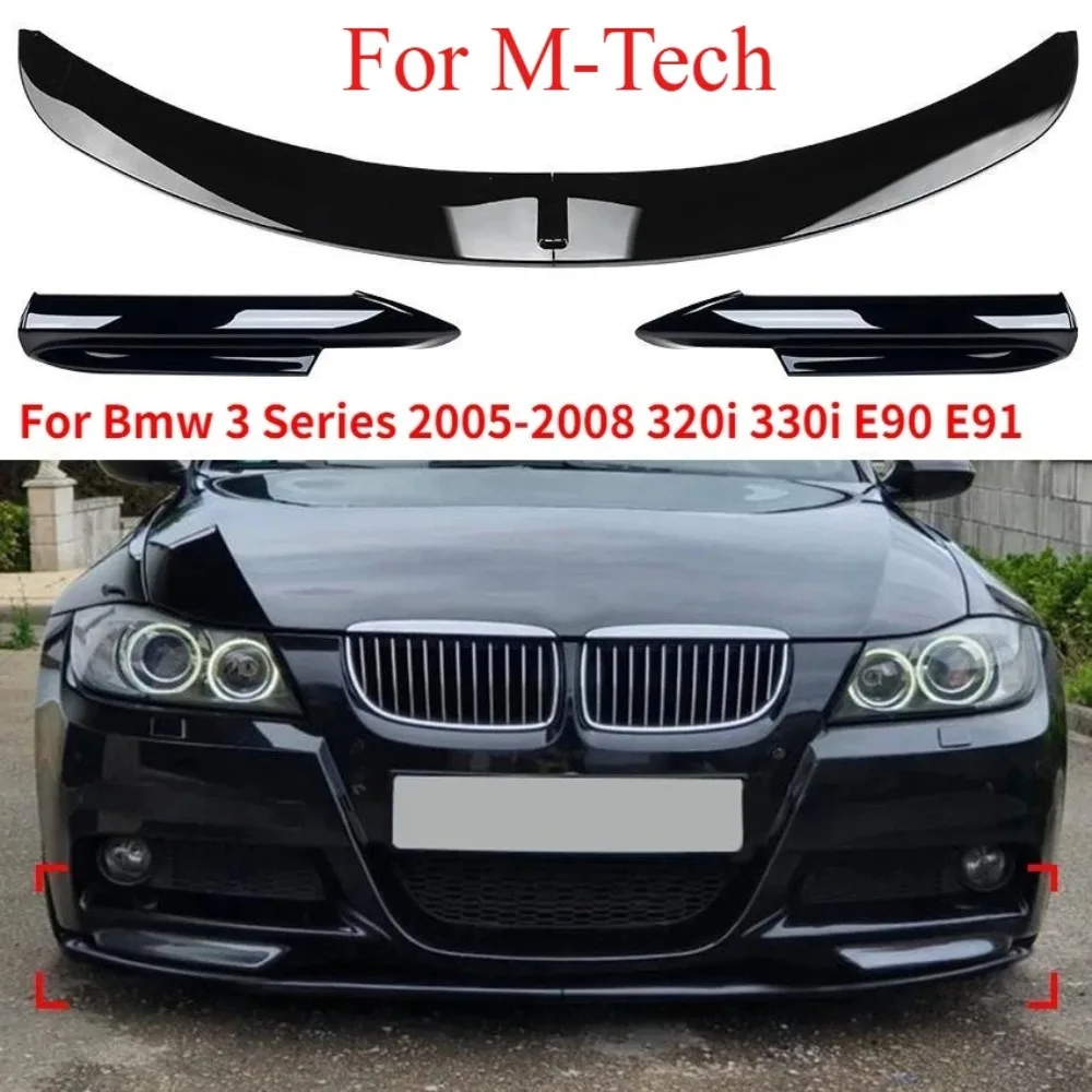 Para Bmw Serie 3 2005-2008 E90 E91 m-tech Sedan 4 puertas 320i 330i Kits de carrocería divisor de labio de parachoques delantero de coche Tuning piezas de automóvil
