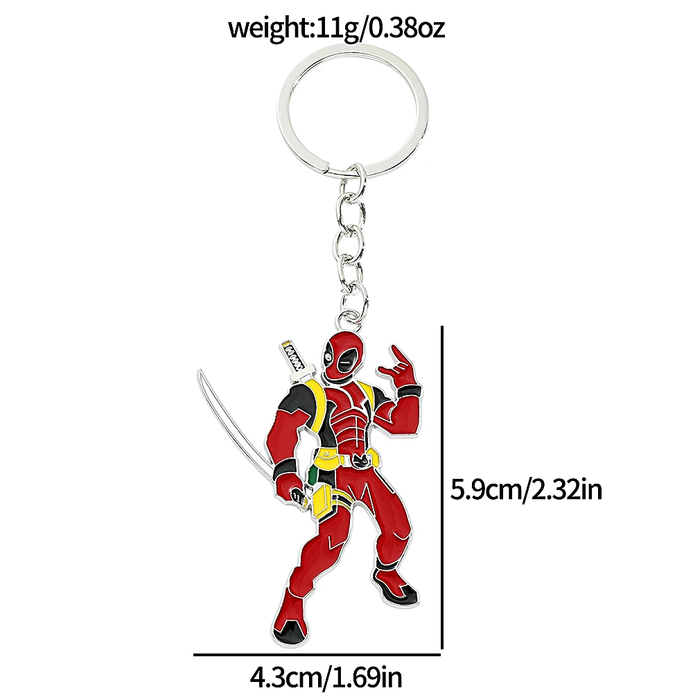 Marvel Fashion Movies Deadpool Keychain Popular Anti Hero Pendant Accessories Zinc Alloy Interesting Pendant Keychain