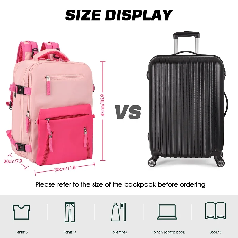 Zaino da viaggio da donna Borsa a tracolla da lavoro per aereo USB per laptop da 17 pollici Borsa da viaggio per studenti in nylon Vendita calda