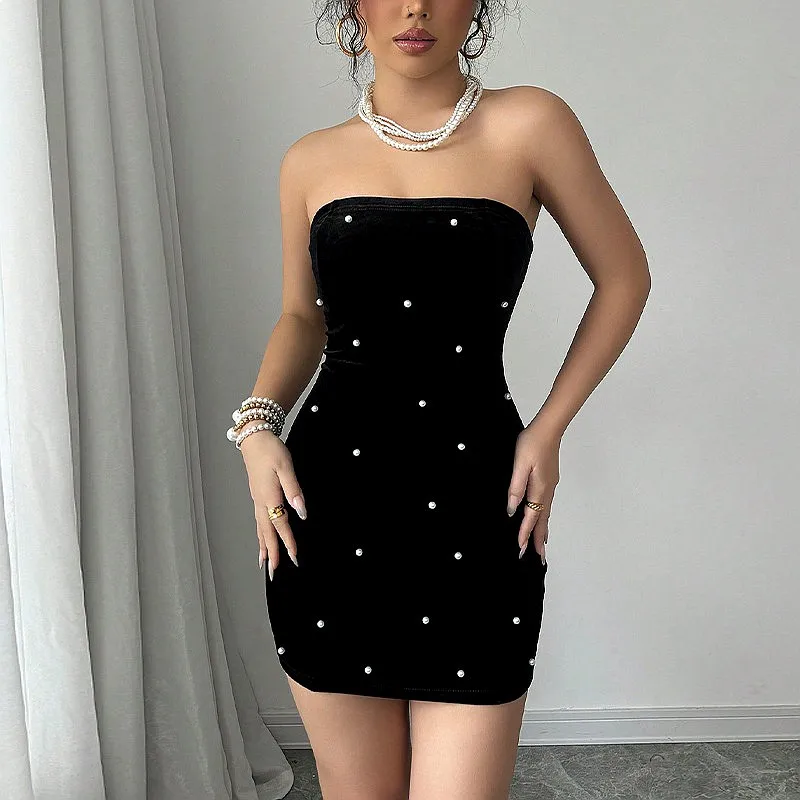 Sexy Sleeveless Off Shoulder Bodycon Dress Dresses Summer Short Bubble Skirt