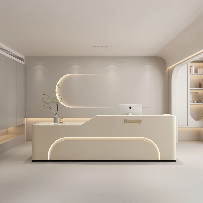 

Clinic Modern Reception Desk Mobile Front Simple Beauty Salon Podium Office Service Desk Cash Empfangstheke Luxury Furniture