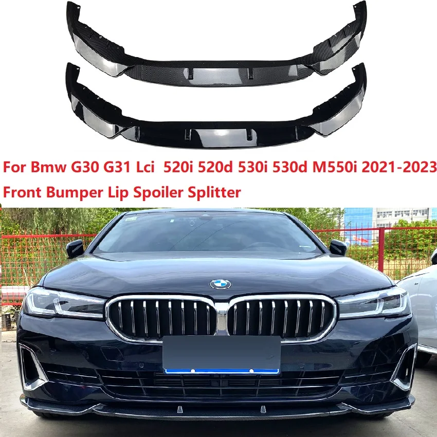 For Bmw G30 G31 Lci M Performance Style Front Bumper Lip Spoiler Splitter Diffuser 5 Series 520i 520d 530i 530d M550i 2021-2023