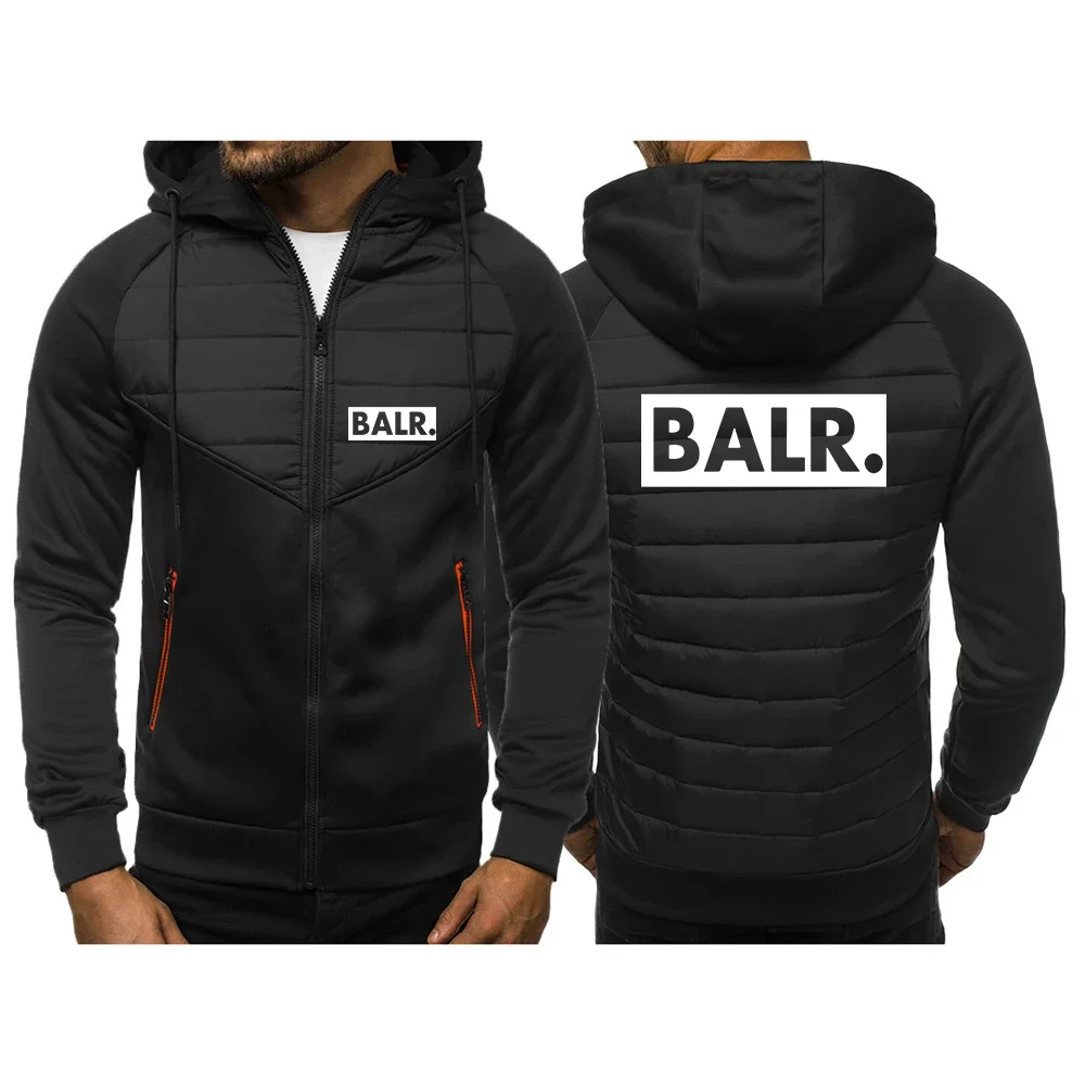 2024 New BALR Men Tricolor Hooded Jacket Spring and Autumn Casual Slim Comfortable Leisure Patchwork Zipper Coat Versatile Tops