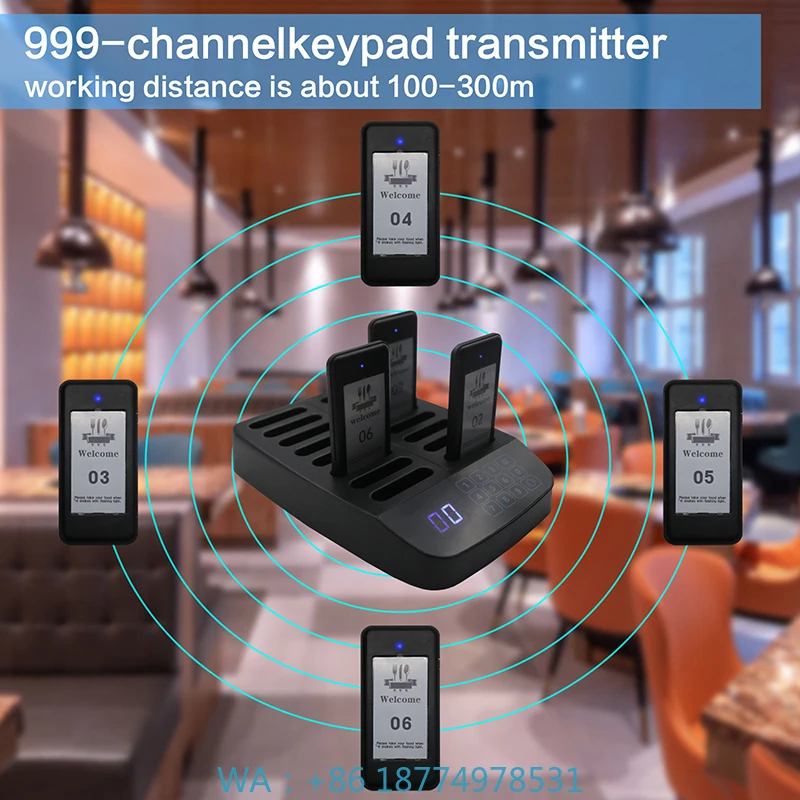 Beeper Restaurant Queue Management System with Flash Lig ht VibraDaytech RP02 Queue Calling System Wireless Customer
