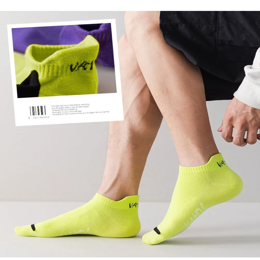 Reinforced Heel Color Breathable Quick-Drying Cushioned Ankle No Show Socks Short Low Cut Socks Socks Athletic Sports Socks