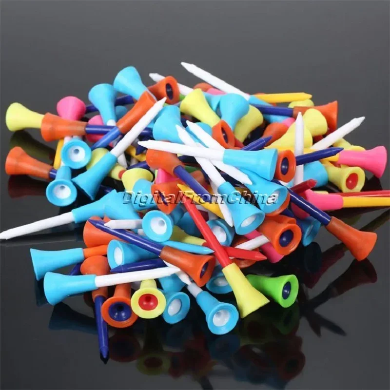 

Упаковка из 50 шт., 72 мм, 2,83 дюйма, прочные пластиковые футболки с резиновыми наконечниками для гольфа, мягкая футболка с наконечником, случайные красочные