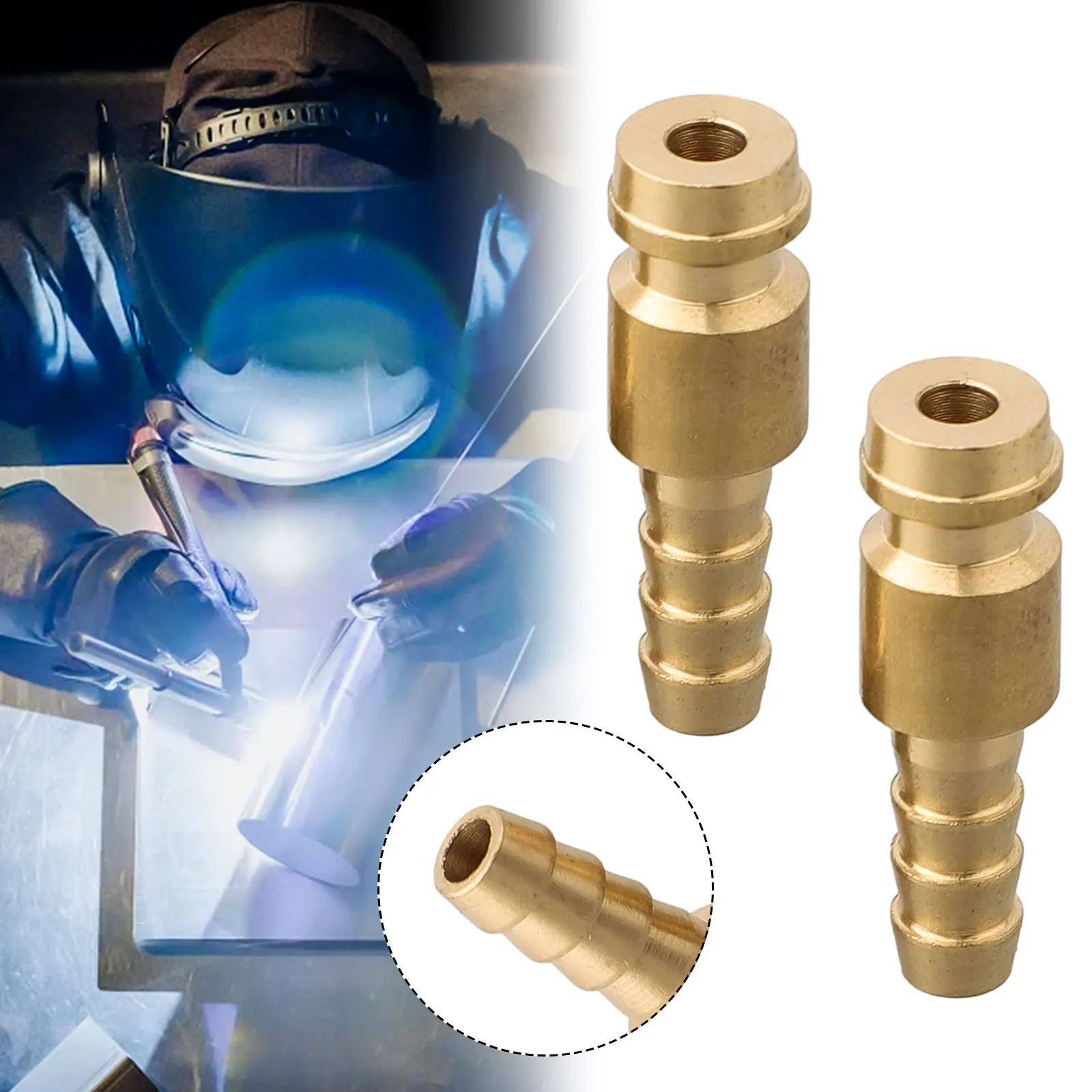 6mm Gas And Water Male Adapter Quick Connector 2pcs Fit For TIG Welding Torch Intake 6MM/8MM /10MM Replacement Part
