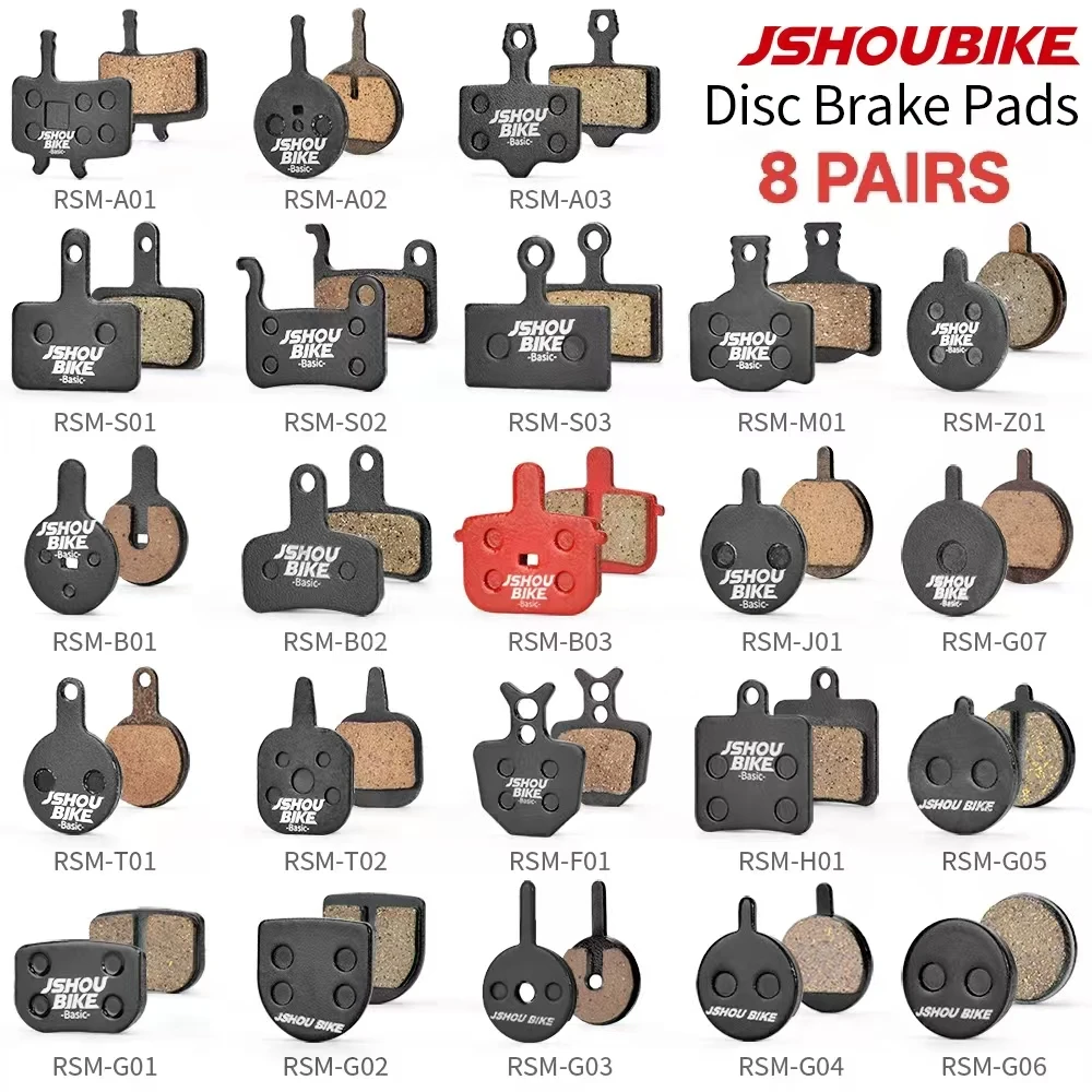 

8 пар RSM велосипедных дисковых тормозных колодок, полуметаллические для SHIMANO/SRAM/Magula/AVID HAYES/ZOOM MT6/4 Avid bb5/7 E1/3/4 XO/XX