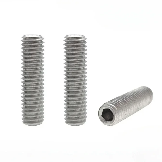 10 pcs M1.6 M2 M2.5 M3 M4 M5 M6 M8 M10 X 3-60 mm Pure Titanium TA2 GR2 Cup Point Flat Culet Headless Hex Allen Socket Screw Bolt