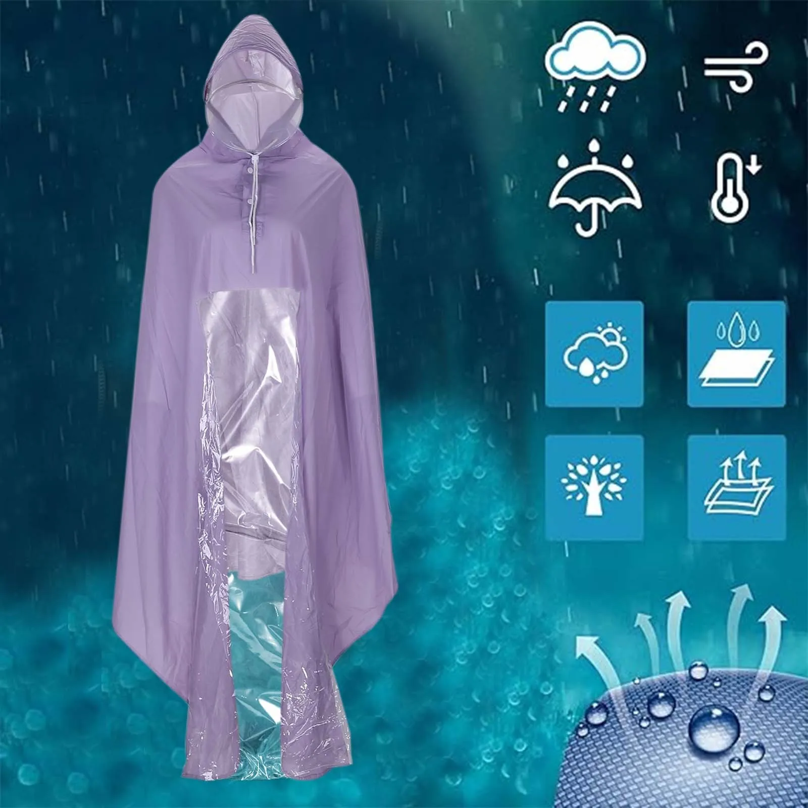 

Adult Bike Raincoat With Extended Length & Reinforced Thickness Full Coverage Cycling Rain Poncho For Craft Wind Jacket