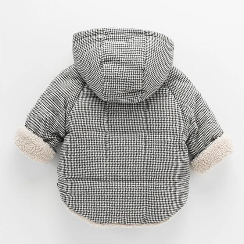 Baby Coat With Cashmere Thickened Winter Cotton Padded Jacket 1-2-3-4-Year-Old Children's Warm Kids Lamb Wool Clothes