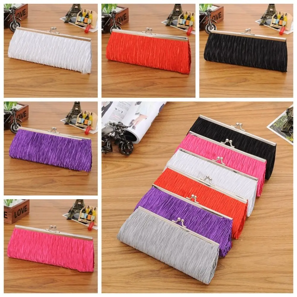 Multicolor Pleated Clutch Purse Luxury Handbag with Chain Evening Party Purse Crossbody Bag Wallet Dinner Bag Wedding