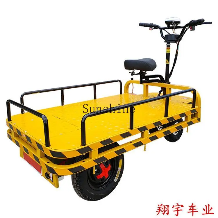 Electric three-wheeled flat transportation front and back riding truck elevator tricycle