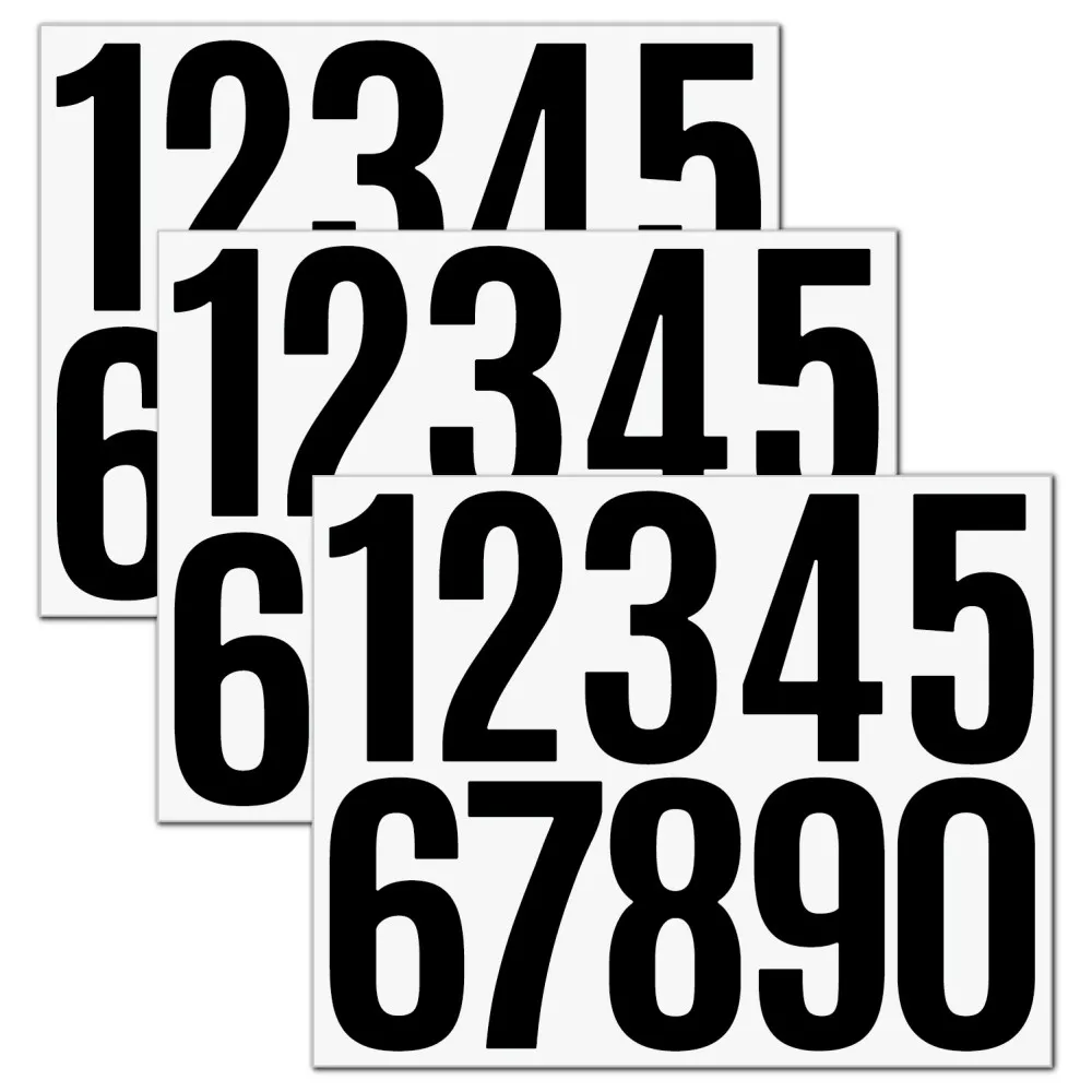 3Pcs/set 3 inch Multifunctional Number Sticker Vinyl Waterproof Black White Gold Colorful DIY Sticker For Car Mailbox Decoration