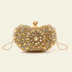 Torebki z brokatem Bling Sequin Luxury Rhinestones Mini Decor Box Bags Glamorous Chain Evening Bags Dinner Bag Diamonds Fl