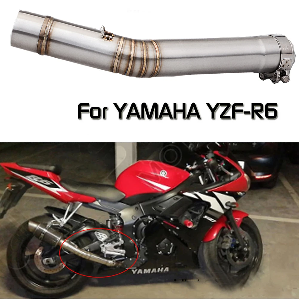 

Moto Muffler Connect Motorcycle Exhaust Escape Mid link pipe For YZF R6 YZF-R6 1998 1999 2000 2001 2002 2003 2004 2005