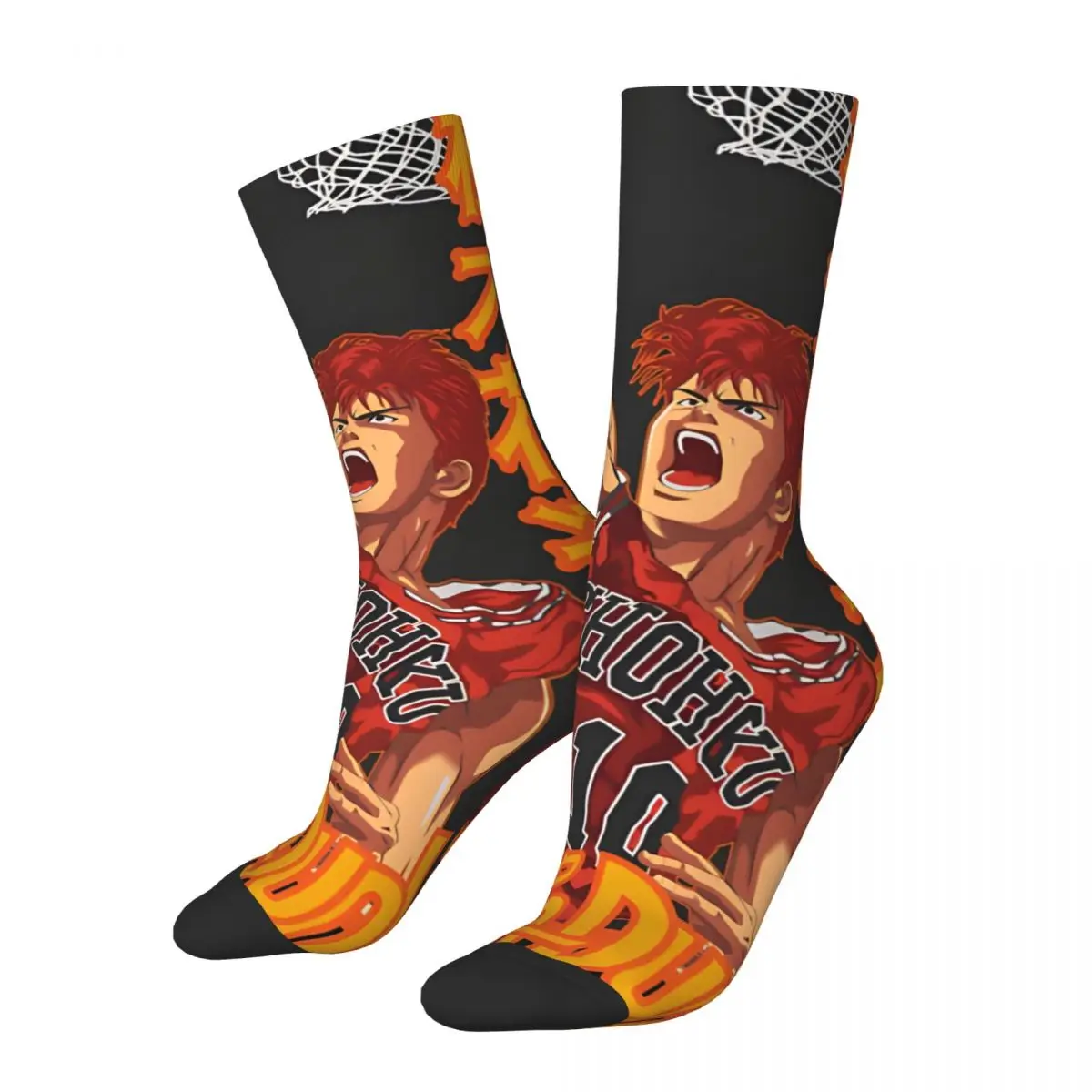 Funny Happy Funny Men's Socks Retro Harajuku S-SLAM DUNK Street Style Novelty Pattern Crew Crazy Sock Gift Printed