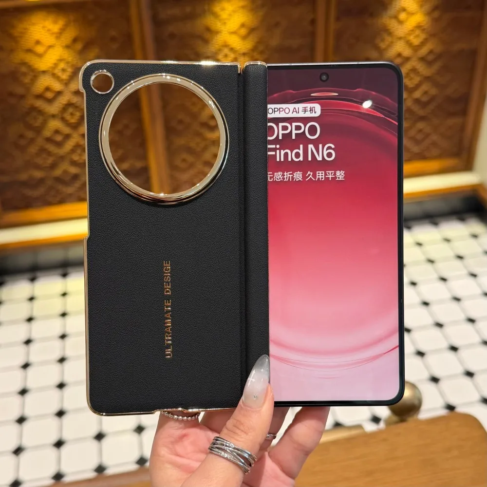 

For OPPO Find N6 Case New Luxury PU Leather Skin Plating Protective Back Cover Case For OPPO FIND N6 N 6 Phone Shell