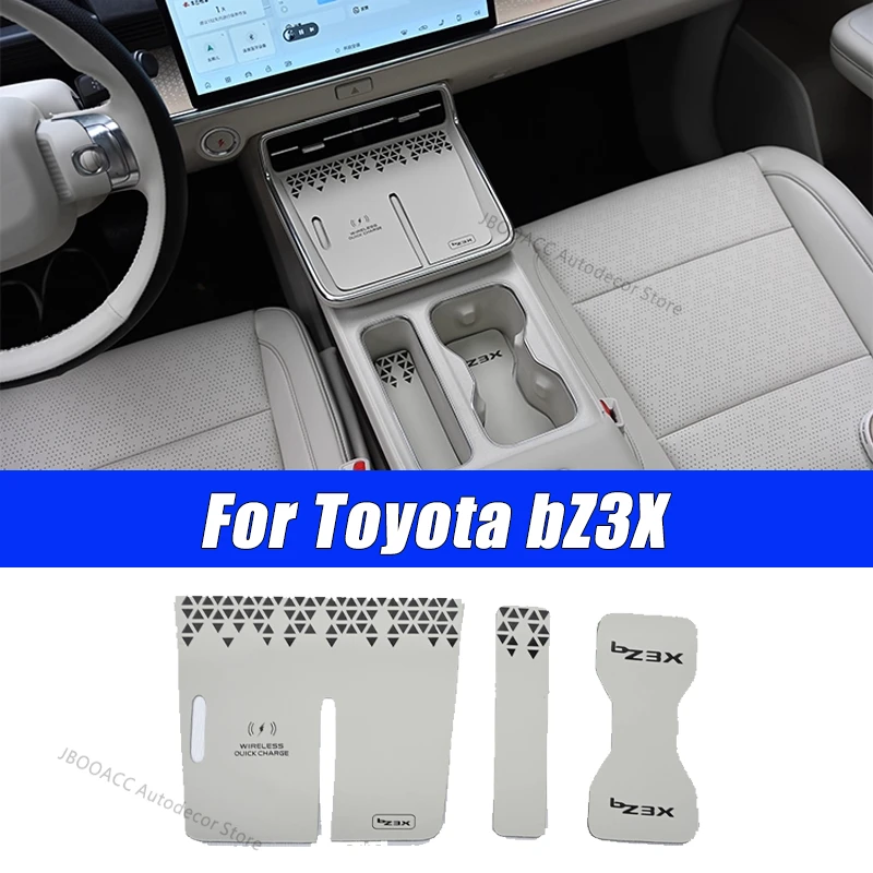 

Для Toyota bZ3X 2025 2026, автомобильная беспроводная зарядка, коврик для чашки с водой, нескользящий кожаный держатель для чашки, коврик, пылезащитный декоративный аксессуар