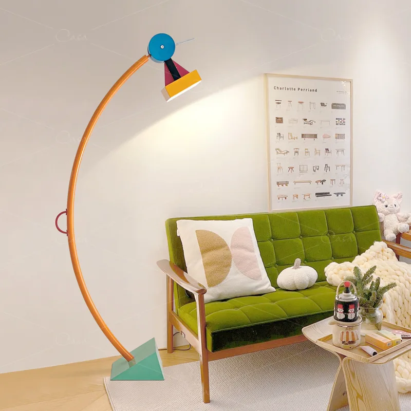 

Minimalist Arc Design Creative Nordic Colorful Corner Contemporary Hotel Living Room Floor Light Standing Led Modern Floor Lamp