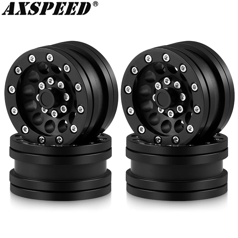 

AXSPEED 4Pcs Metal 1.9Inch Beadlock Wheel Rim Hub for 1/10 Axial SCX10 TRX4 TRX6 D90 D110 RC Rock Crawlers Cars Upgrade Parts