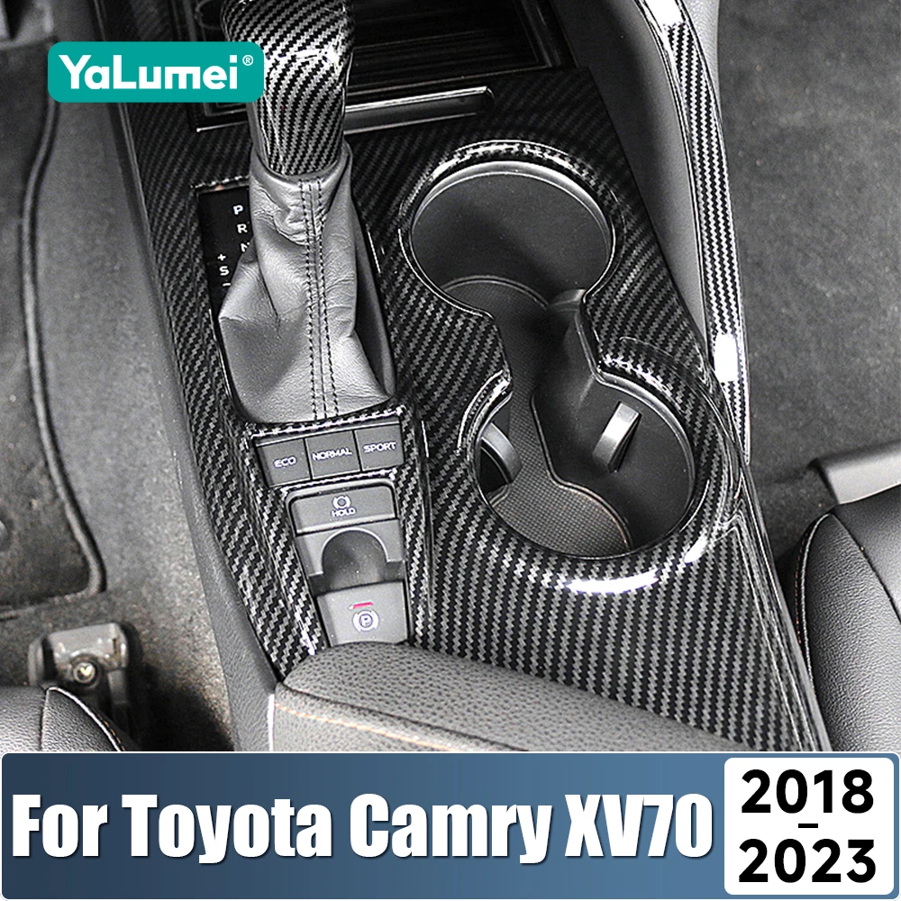 

For Toyota Camry XV70 70 2018 2019 2020 2021 2022 2023 Hybrid ABS Carbon Car Gear Shift Box Panel Cover Trim Frame Case Sticker