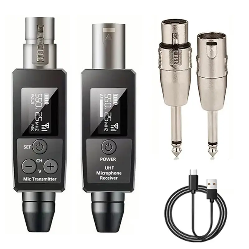 

20 Channels Wireless Microphone Transmitter Receiver For Dynamic Microphones, Guitar Receiver For Audio Mixer, PA Systems