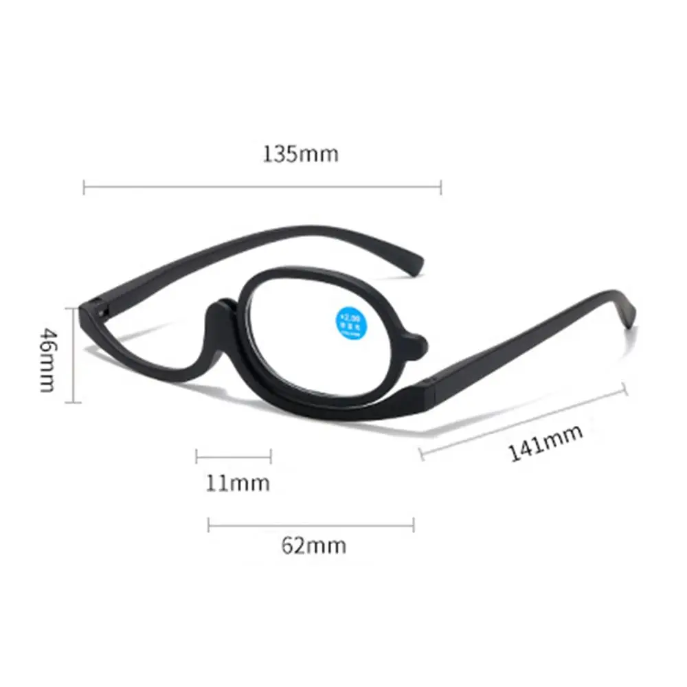 NEW Magnifying Rotating Makeup Reading Glasses Women Flip Down Lenses Cosmetic Eyeglasses Folding Eye Make Up Eyewear Gafas