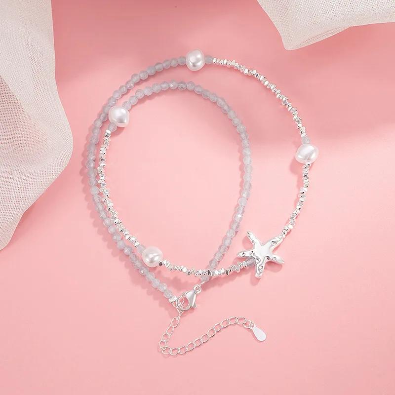 

Серебряное ожерелье, элегантные звезды, геометрические квадраты, жемчужные нерегулярные бусины для женщин и девочек, ювелирные изделия, подарок, дропшиппинг, оптовая продажа