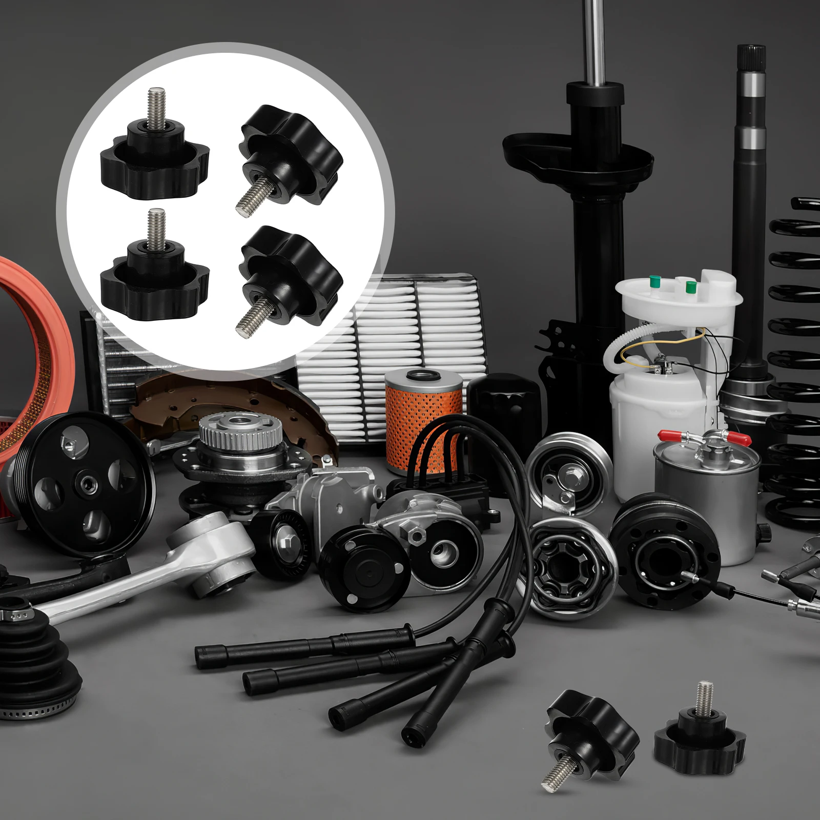 

4pcs Plastic Threaded Clamping Knob Handle Tightening Screw Hex Nuts Replacement M8 X 16 Non-Slip Easy Install Tool