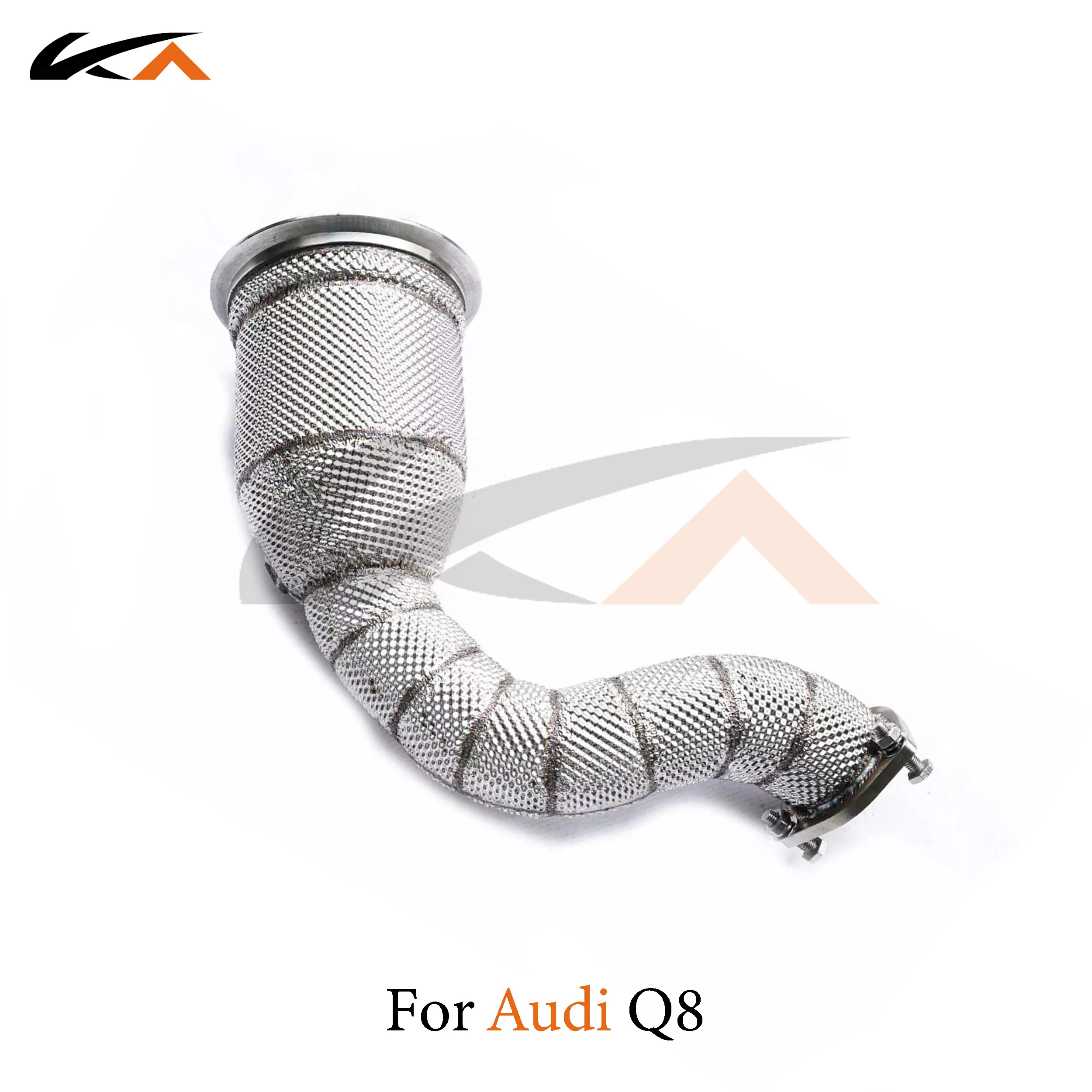 KA Tuning exhaust system header stainless downpipe for Audi Q8 3.0 axle pipe performance catalysis heat shield