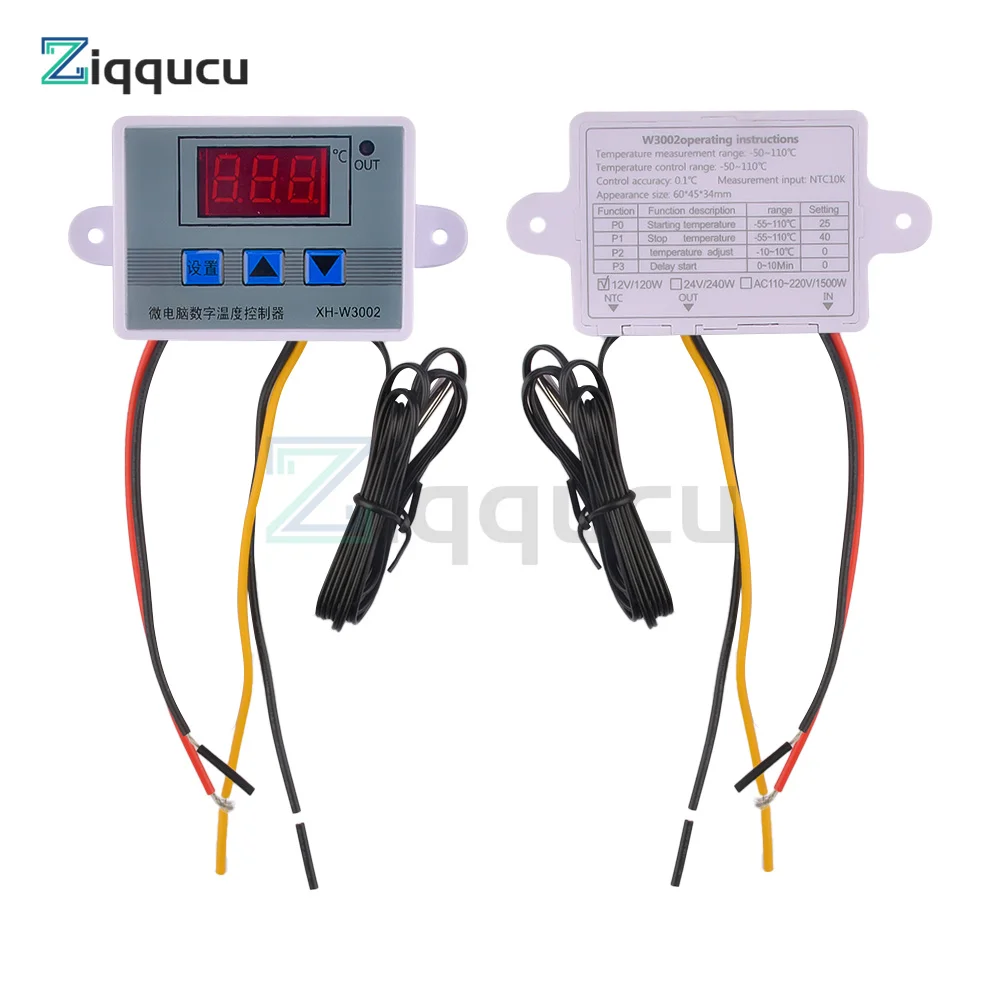 XH-W3001 XH-W3002 Digital Control Temperature Microcomputer Thermostat Switch Thermometer New Thermoregulator 12/24/220V