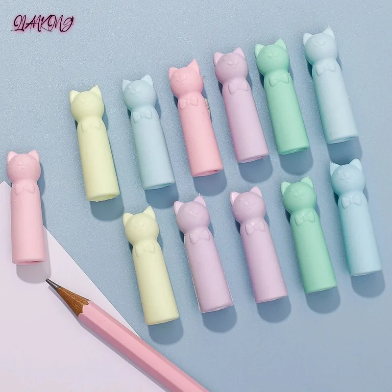 

10pc Cute Cat Paw Pencil Cap Set Silicone Soft Touch Pen Cover for Multiple Shape Stationery School Student Office Supplies Gift