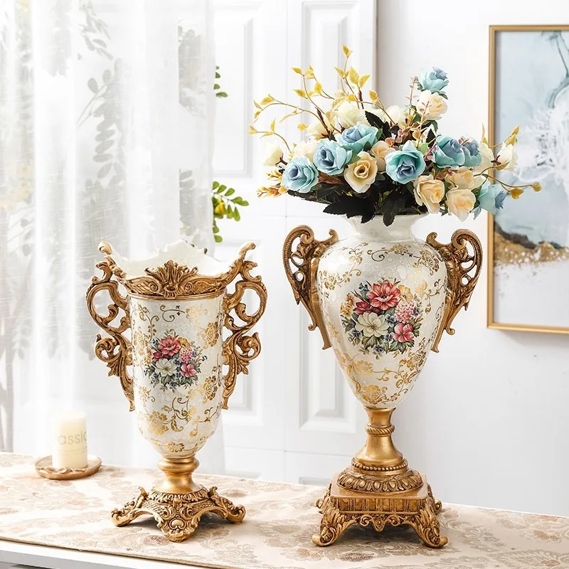 

retro luxury resin vase wholesale white creative vase gift accessories living room dining table decoration