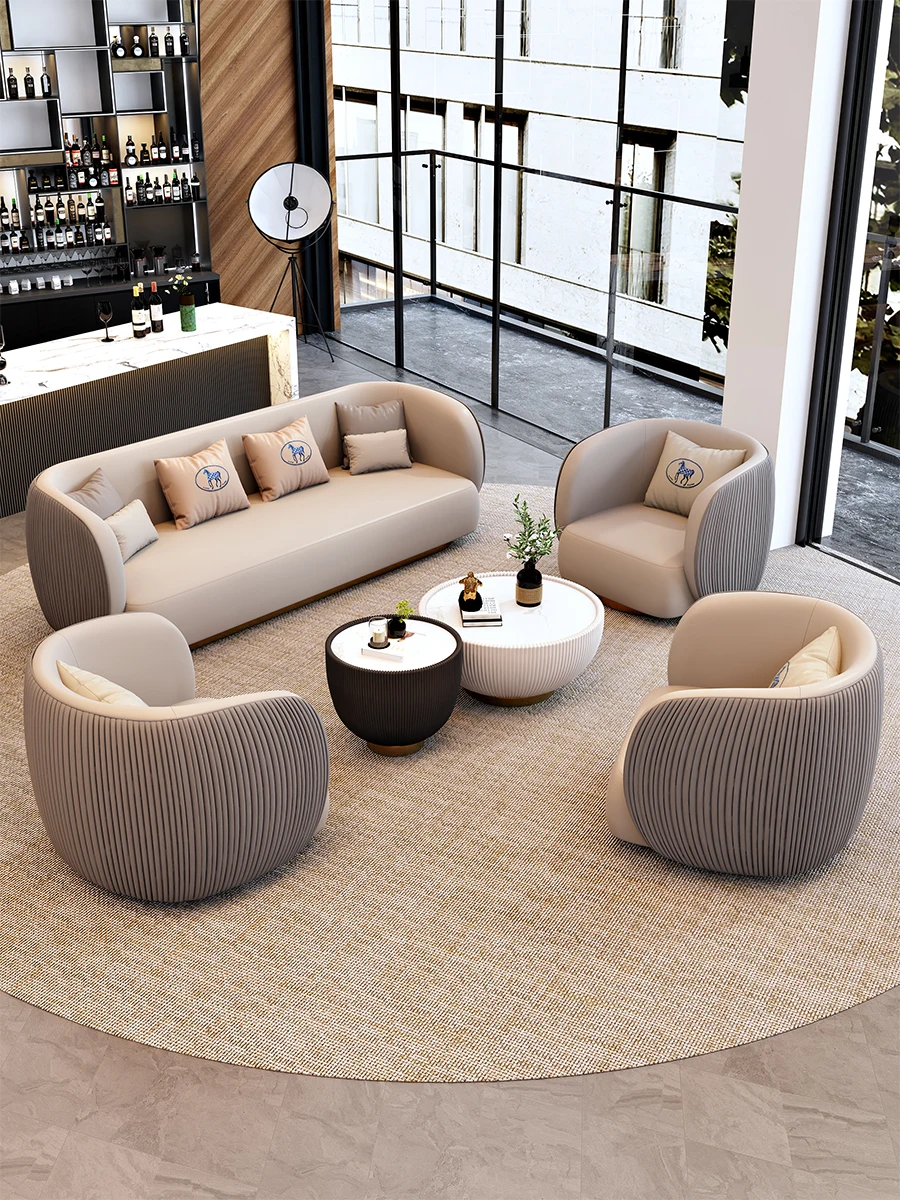 

Hotel negotiation reception sofa coffee table combination beauty salon lobby VIP room business meeting sofa