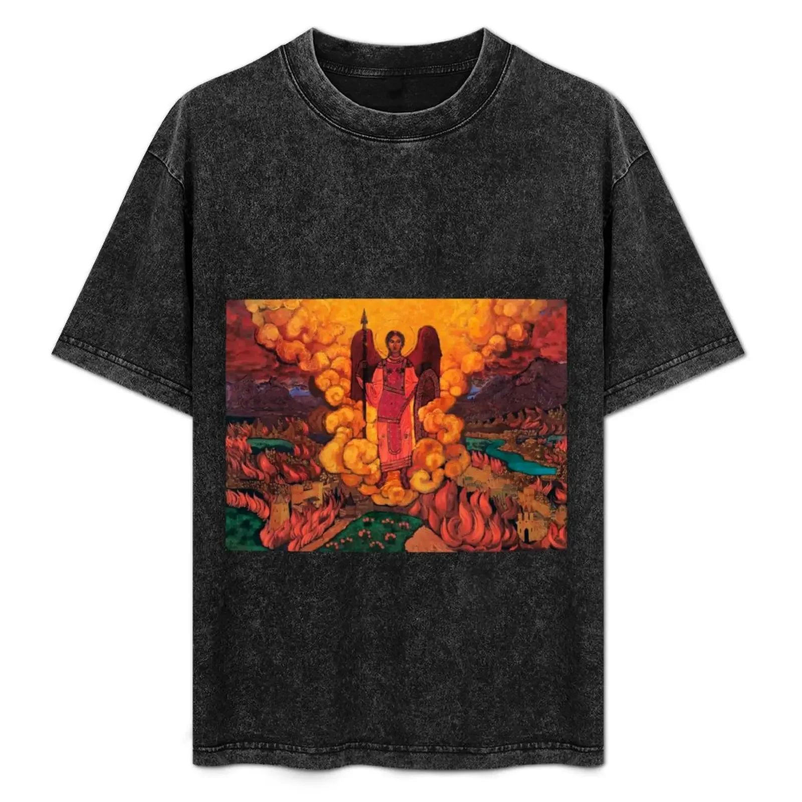 

“The Last Angel” by Nicholas Roerich T-Shirt graphic tee shirt boys whites mens cotton t shirts