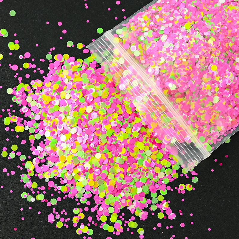 50g Misto Rotondo Unghie Artistiche Glitter Paillettes 3D Fiocchi Scintillanti Pigmento FAI DA TE Polacco Decorazioni per Manicure Paillette Pendenti e Ciondoli PD-S2022