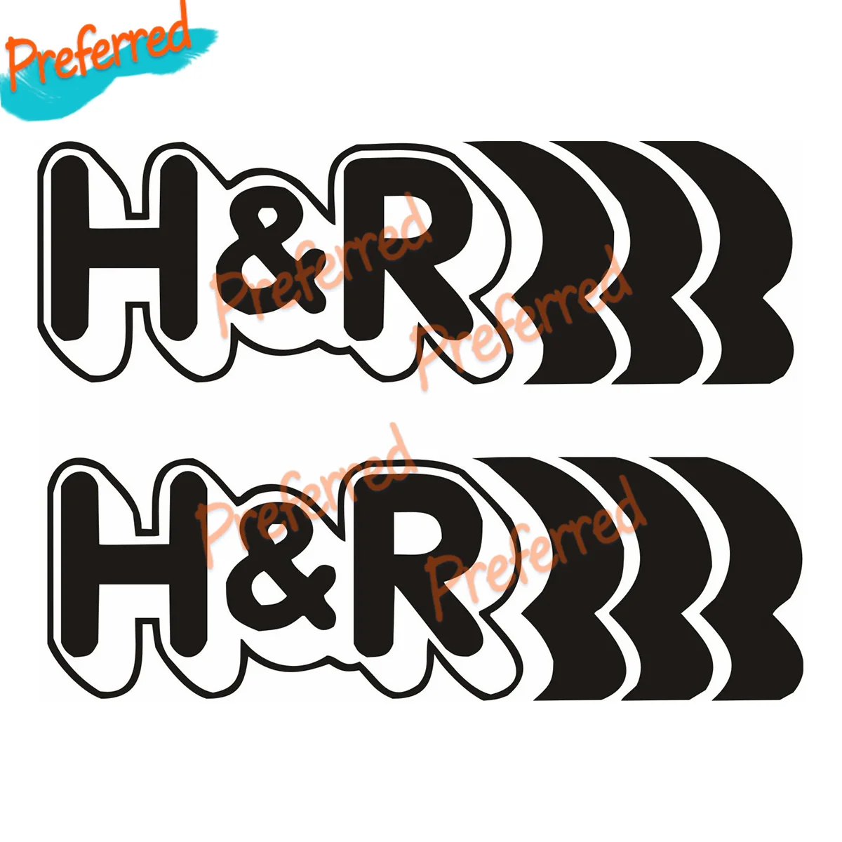2 X Aufkleber Vinilo - H&R - Pegatina Vinyl Aufkleber Adesivi Sticker H & R Decal Anpassbar in jeder Größe ohne Hintergrund