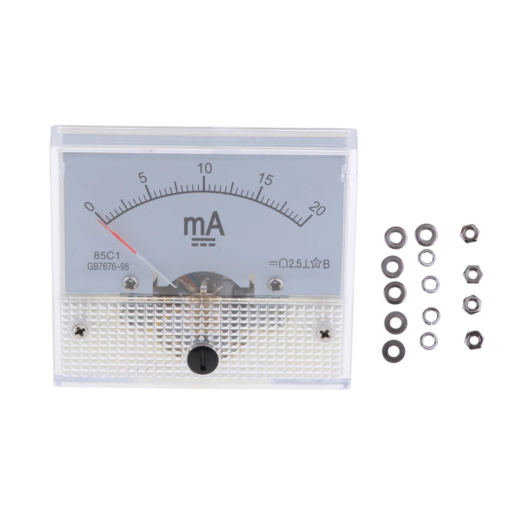 Analog DC Ammeter Ampere Meter Panel Plastic Power Meter Sensor for Electric Transmission Controlling