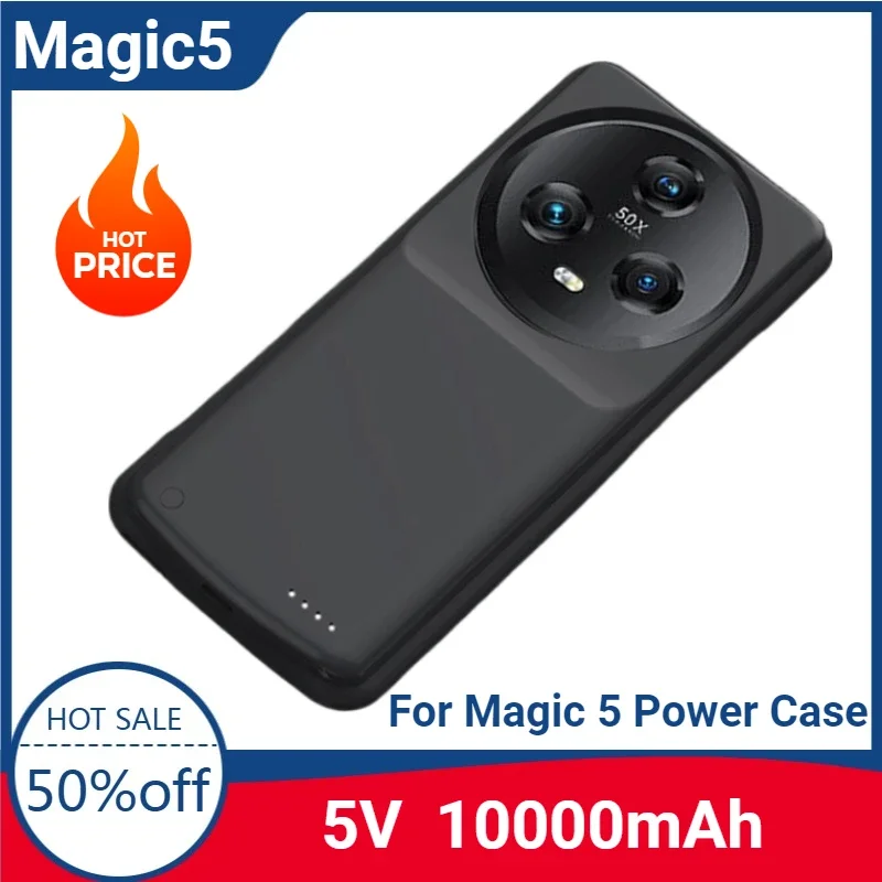 

Portable Power Bank Cover For HONOR Magic 5 Pro Battery Cases 10000mAh External Battery Charging Cover For Magic 5 Power Case