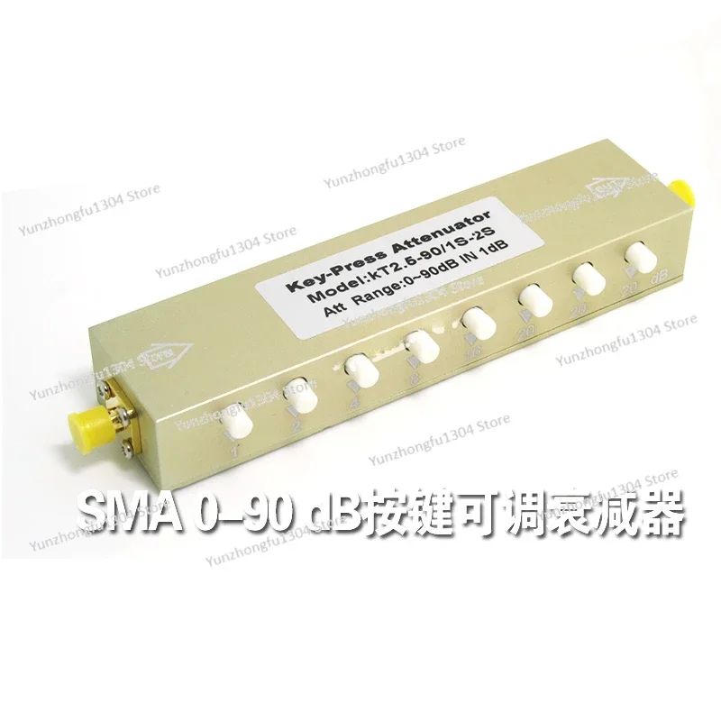 Sma/N type RF coaxial button adjustable attenuator 0-90db/60/30 button adjustable / step attenuator